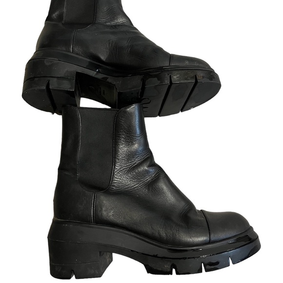 Stuart Weitzman Shoes - Stuart Weitzman Norah Chelsea Black Leather Boots